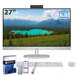 HP 27" FHD Touchscreen All-in-One Desktop, Height Adjustable, Win11 Pro, Intel Core Ultra 7 155U, 32GB Memory, 1TB SSD, Shell White, Bundle Included