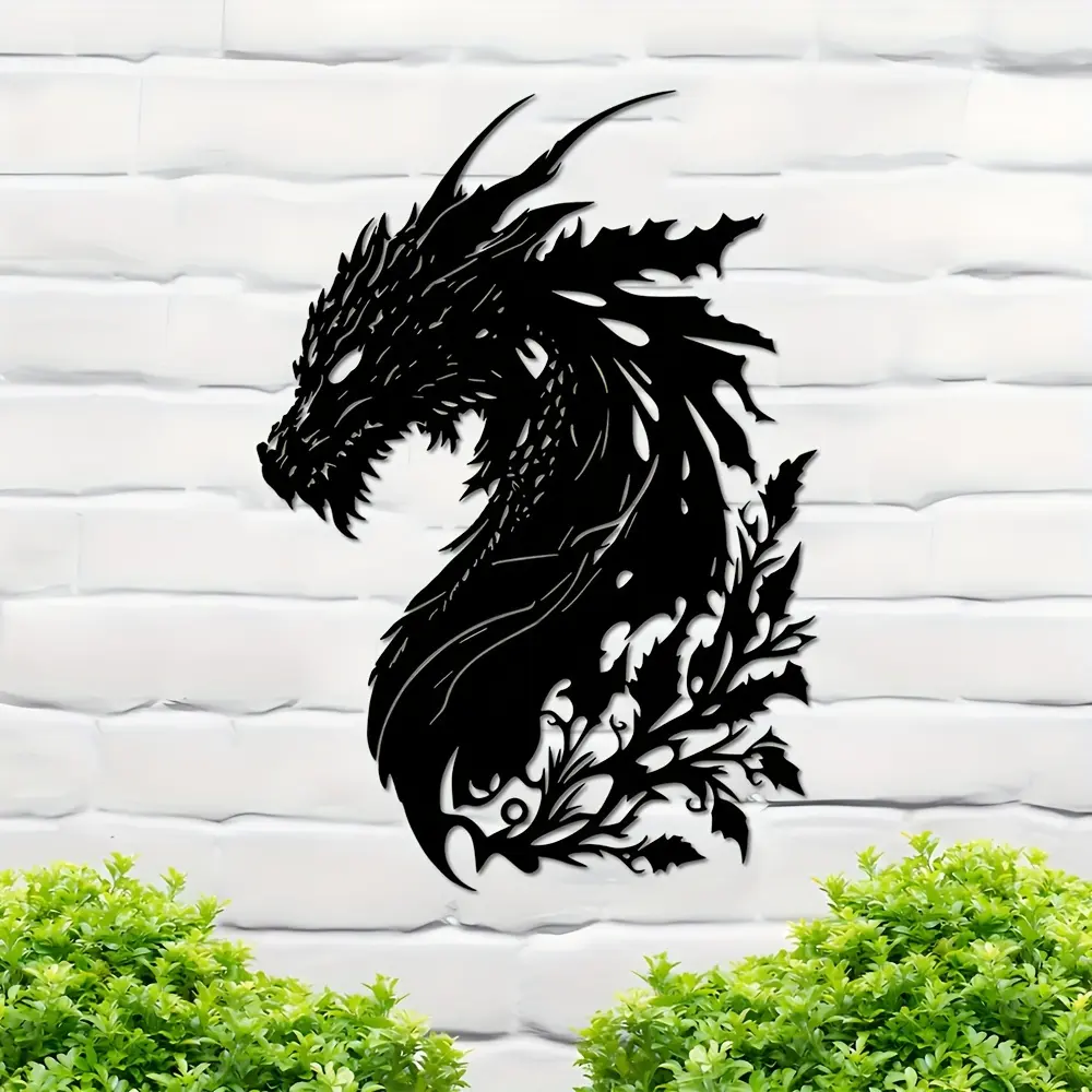 Fantasy Dragon Iron Wall Decor, Wall Decoration, Wall Art, Modern Home Decor Metal Wall Hanging for Home Outdoor Living Room Bedroom Garden Farm Cafe, Ideal Halloween Gift