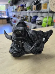 Wearable Oni Mask Cosplay 3D Printed Nice Quality Black Mask with Scale for Measurement