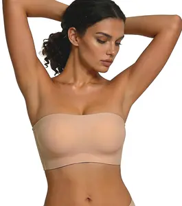 Womens Strapless Jelly Bra Strapless Non-Slip Wireless Bra  Padded Bra Seamless Comfortable  Bra