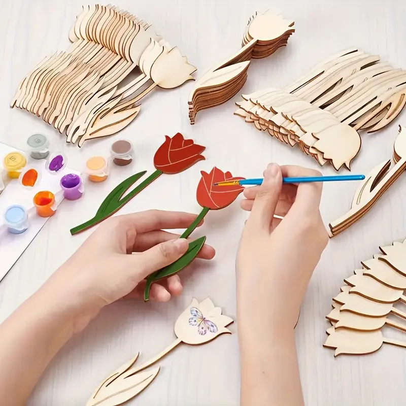 Wooden Rose Flower Shapes for DIY Crafts - Versatile Hanging Decorations for Weddings, Birthdays & Holidays