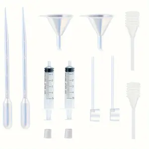 12-piece perfume dispenser pump set, travel refillable makeup tools, including syringes, straws, separators,converters, and pipes.