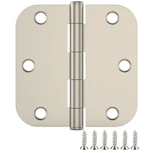3.5 Inch Door Hinges, Rounded Hinges with 5/8" Radius Corners, Durable and No Squeak Hinges, for Home Interior, Exterior Doors and Commercial Use