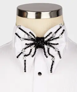 Silver Black White Custom Bowtie