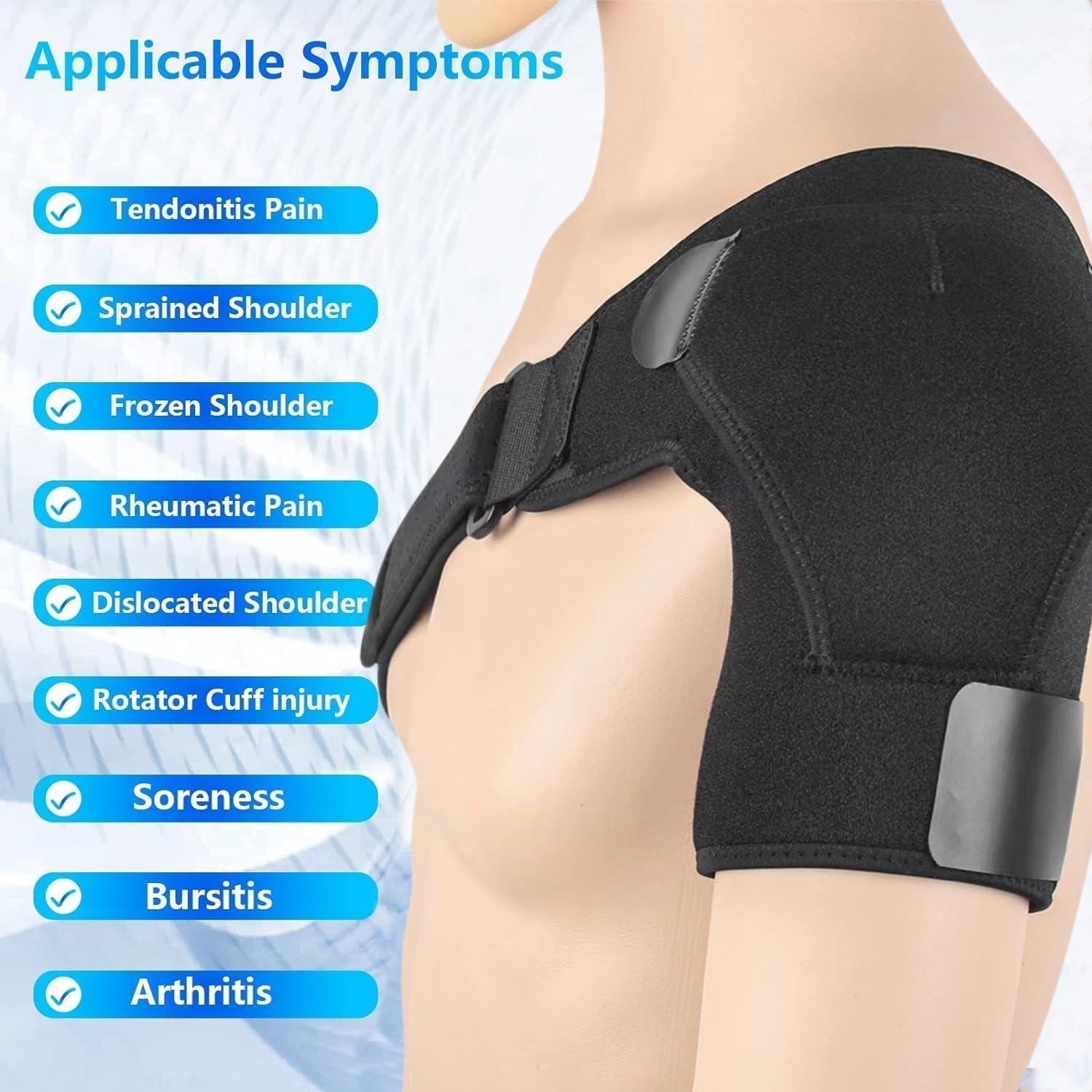 Shoulder Support Brace with Pressure Pad for Men Women, Adjustable Shoulder Brace for Torn Rotator Cuff, Tendonitis, Dislocation, AC Joint, Bursitis, Labrum Tear, Pain, Fits Right or Left Shoulder ,shoulder training strap