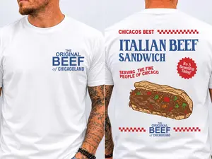 Original Beef of Chicagoland Shirt, Chicago Italian Beef Sandwich Tee, Vintage Deli Graphic T-Shirt, Retro Food Lover Gift, Chicago Restaurant Shirt , The Bear TV Show Shirt