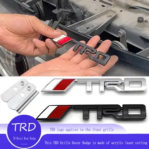 1pcs TRD Emblem Front Grille and 3D Metal Rear Badge for Toyota Highlander 2015 2016 2017 2018 2019 2020 2021