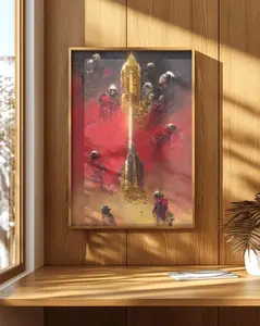 Colorful Red Rising Graphic Poster - Golden Son Artwork, Darrow Sci-Fi Wall Print, Mars Aesthetic Home Decor, Mount-Compatible Gift for Book Readers