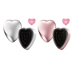 ReFa Heart Brush Blush Metal Duo - Rose Gold & Silver - Official Detangling Hair Brush for All Hair Types with Scalp Wellness & Lustrous Shine Technology