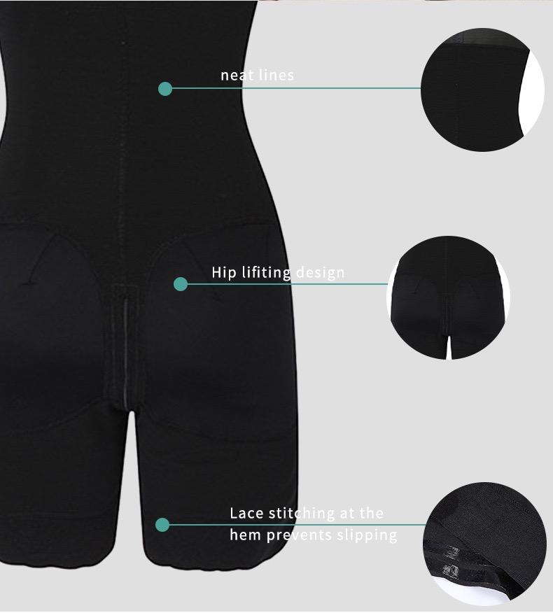 Women's  Fajas Colombianas shapewear Tummy Control Butt Lifter Shaper with Zipper Crotch detachable shoulder strap Womenswear