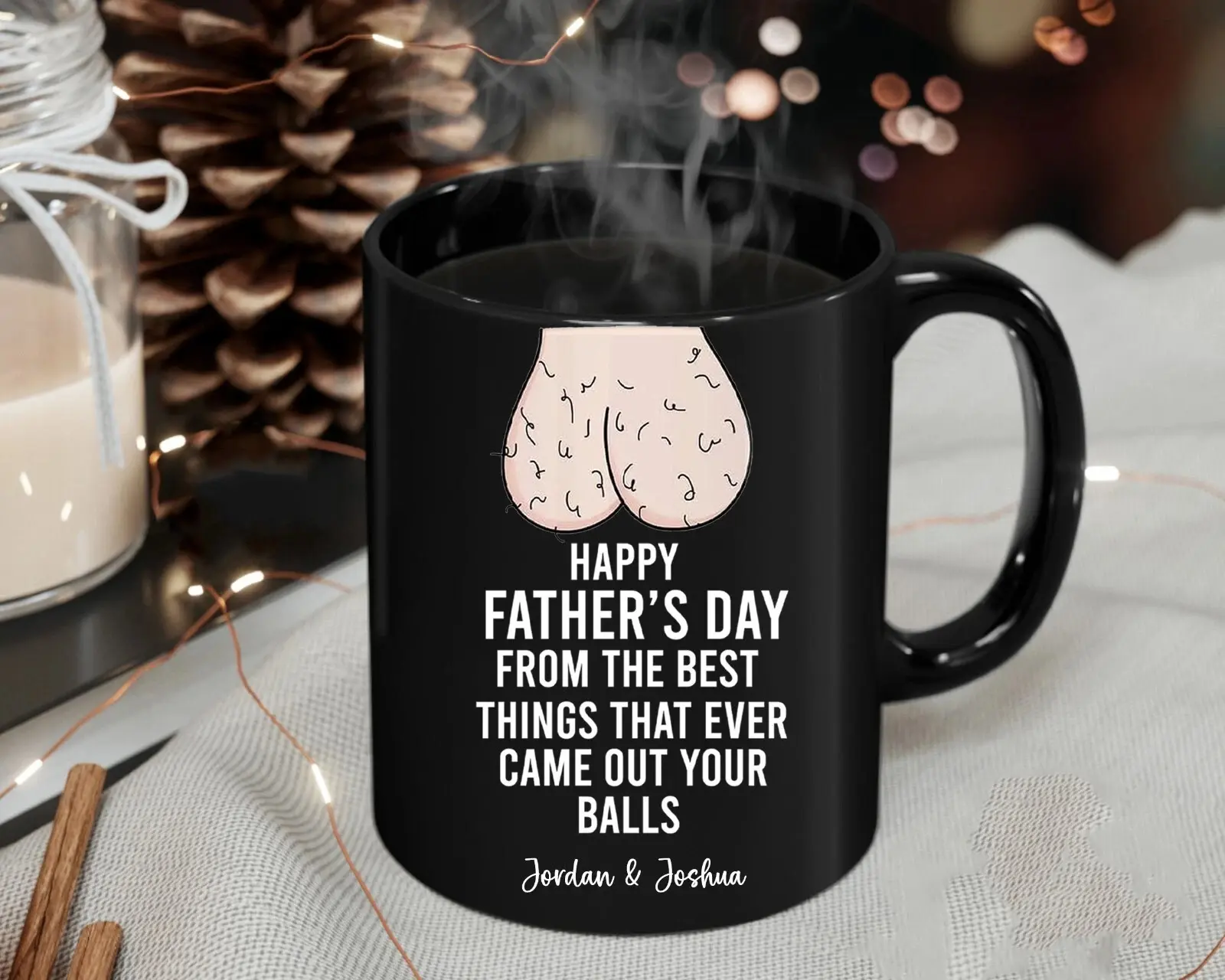 Funny Father's Day Mug, Personalized Dad Gift Mug, Best Thing That Came Out of Your Balls Coffee Cup, Custom Dad Mug from Kids