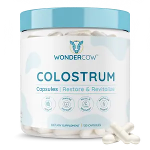 WonderCow Colostrum Capsules Supplement for Gut Health, Immune Support, Muscle Recovery & Wellness | Natural IgG Pure Whole Bovine Colostrum Superfood, Unflavored, 30 Servings