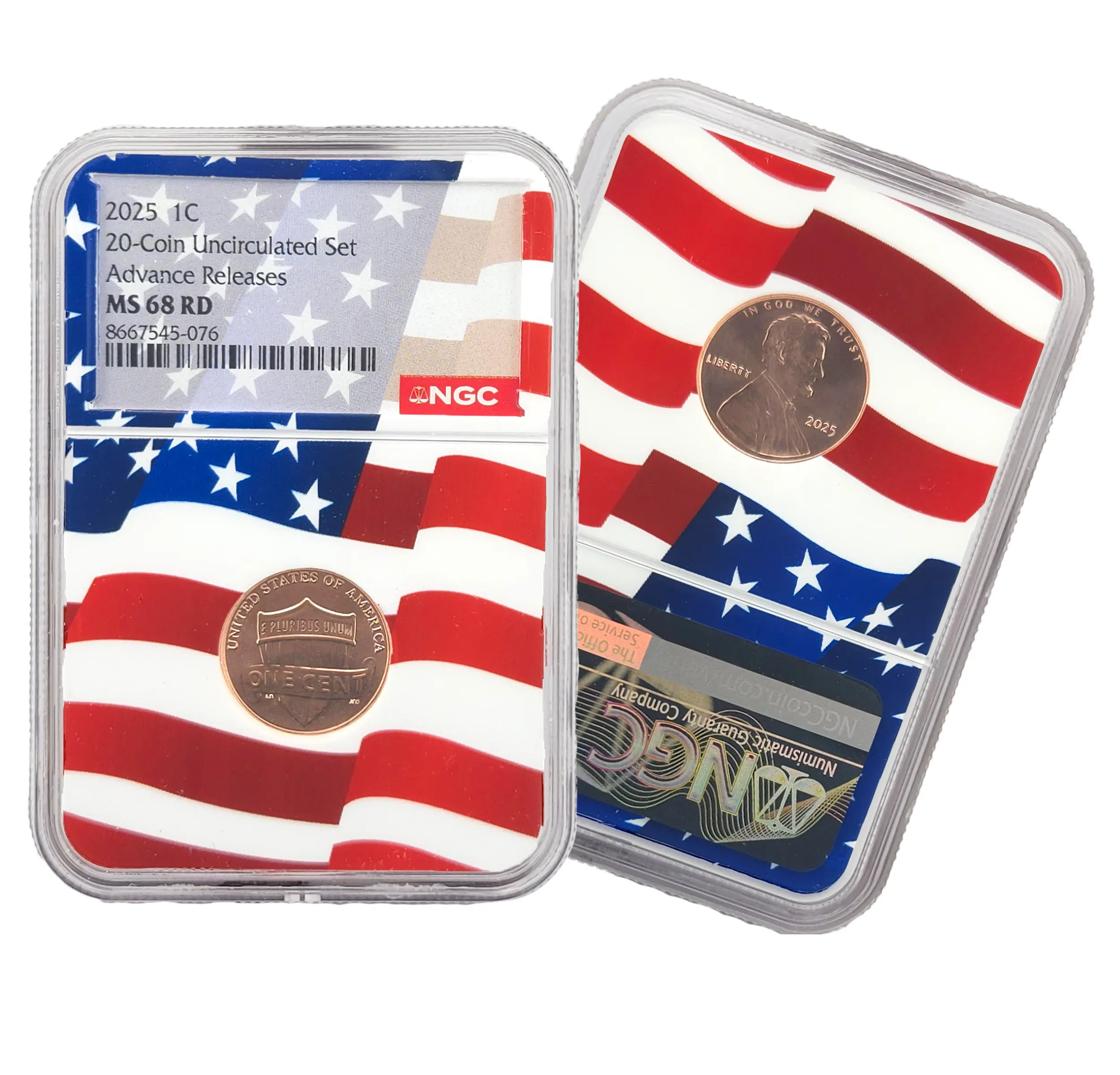2025 Lincoln 1 Cent Coin - MS68RD NGC Advance Releases Designation - Bicentennial of Lincoln’s Birth - Copper - Exclusive Flag Core Holder
