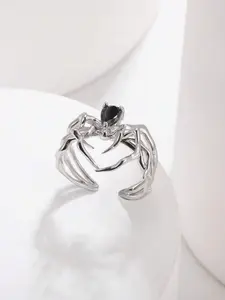 Wicked Silk Women's Gothic Silver Arachnid Spider Ring Sz 6 and UP