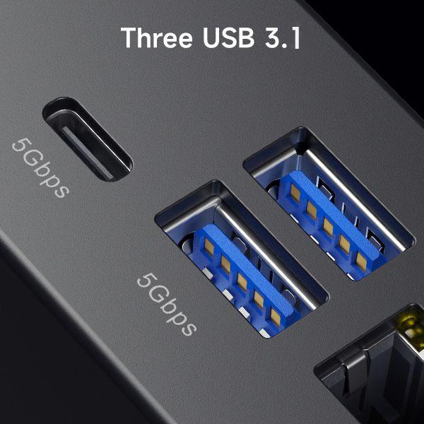 JSAUX Docking Station for ROG Xbox Ally X (2025)/ROG Ally X/ROG Ally/Steam Deck/Legion Go/Legion Go S, 6-in-1 Dock with HDMI 4K@120Hz, Gigabit Ethernet, USB A & USB C 3.2 Gen 1, 100W Charging - HB0609