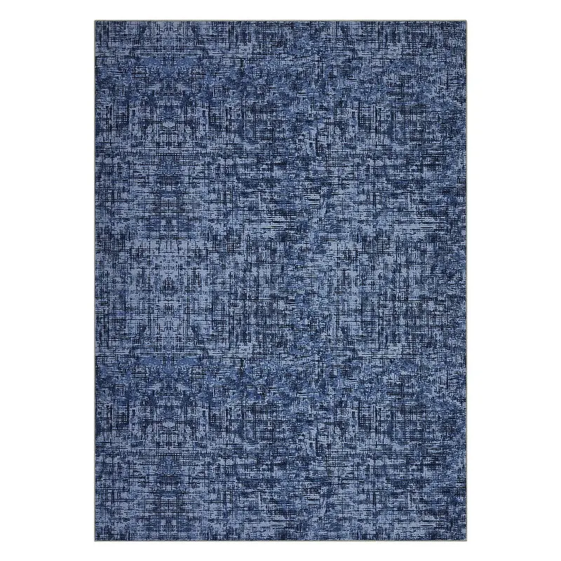 9x12 Machine-Washable Faux Wool Plush Decorative Area Rug - Non-Slip, Stain Area Rug, Geometric Modern Abstract Accent Throw Carpet for Living Room, Contemporary Home Decor, Machine-Washable Area Rugs