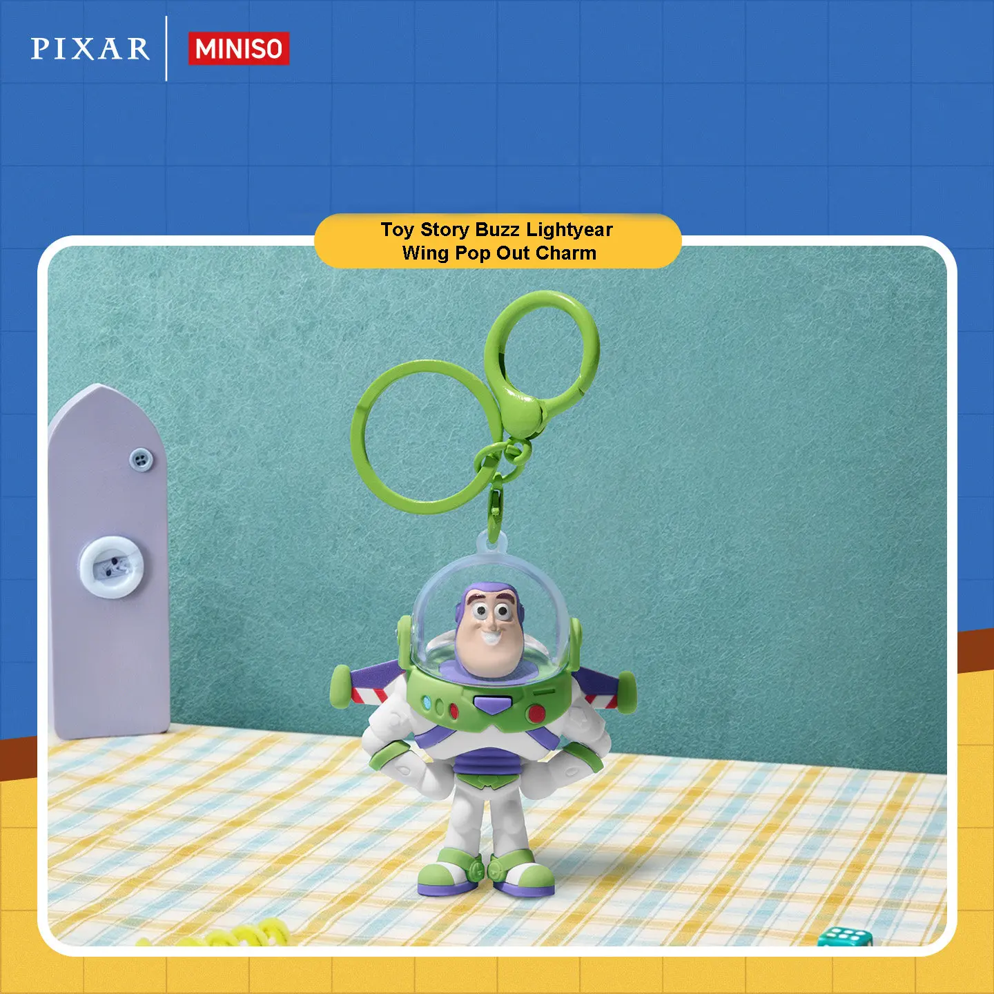 MINISO Toy Story Buzz Wing Pop Out Charm Keychain. Fun Retractable Wing Design, Compact Lightweight Size, Easy to Hang on Backpacks. Cute Bag Ornament and Lovely Small Gift for Toy Story Fans, deals for you days