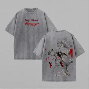 Men's My Hero Academia Hawks Printed Washed Vintage Fitted Short-Sleeve T-Shirt, Unisex Casual Top (Style 40), Shortsleeve, Tshirt