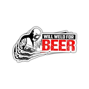 Will Weld for Beer Sticker, Funny Welding Decals, Only Welders Sticker, Welding Mask Decal, Welder Sticker, Ironworker Decal, Stickers for Laptop