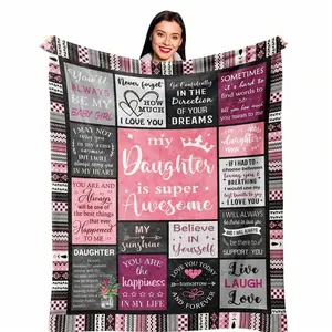 Daughter Gifts From Mom Dad, Birthday Gift For Daughter, Warm Gift Idea, Daughter Flannel Throw Blanket, Soft Cozy Home Decor, Sofa Bed Couch Living Room Bedroom,summervibes