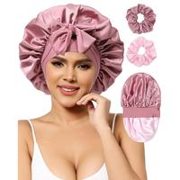 Bean Paste-Pink Bonnet + 2Pcs Scrunchies