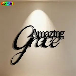 1pc "Amazing Grace" Metal Wall Art, Inspirational "Amazing Grace" Statue Mural, Ideal Gift for Christmas, Easter, Faith-Based Decor Enthusiasts,  Metal Wall Decor , Perfect for Living Room Wall & Garden Fence, Elegant Home & Outdoor Decor Accent