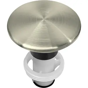 Brushed Nickel 972-098J Bathroom Sink Push & Seal Pop Up Drain Stopper Assembly Sealed and Durable 35338-06XX