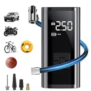 Ruxacty Upgraded Portable Digital Car Tire Inflator Pump 250PSI Wireless Air Compressor with Digital Pressure Gauge, LED Light, Auto Shut-Off Function, Large Capacity Battery for Cars, Motorcycles, Bicycles, and Inflatables