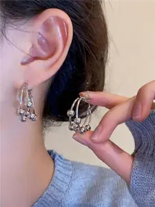 Elegant Minimalist Dual-Layer Beaded Hoop Earrings Set, Perfect for Unique Street Style & Layering, High-Quality Fashion Accessory