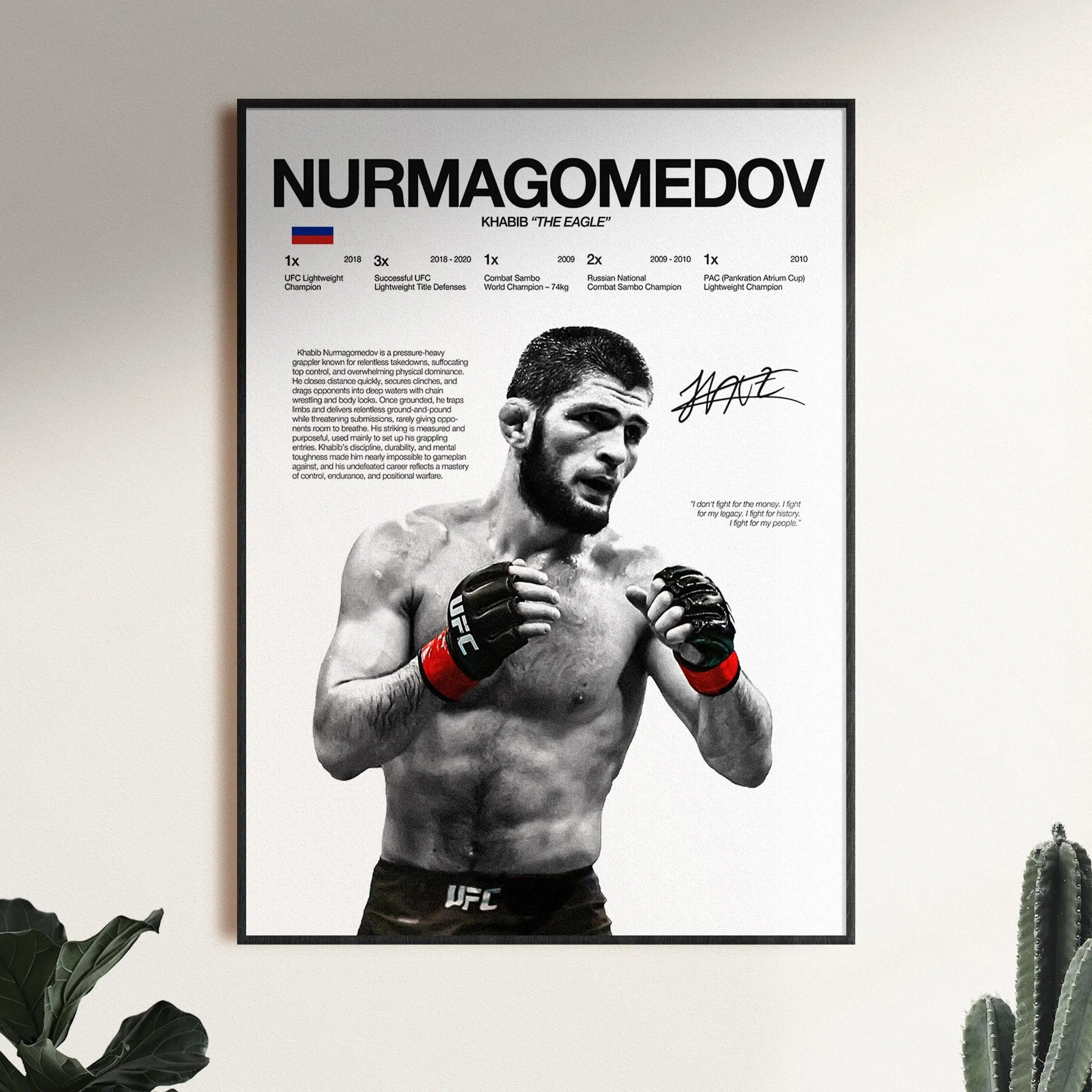 Khabib Nurmagomedov High-Res Ink Art Photo Print - Artistic Mixed Martial Arts Wall Poster, Fan Gift, Kid Room Home Decoration Wall Accessory, Eco Friendly