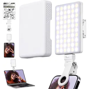 Selfie Light, 60 LED High Power Rechargeable Clip Light with Soft Diffuser, CRI 95+, Adjusted 3 Light Modes for Phone, iPhone, iPad, Laptop, Video Light for Makeup, TikTok, Live Stream, Vlog