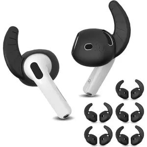 5 Pairs for AirPods 4 Ear Hooks Cover,  Anti Slip AirPod 4 Ear Tips Cover Soft  Air Pod 4 Accessories Compatible with  Air Pods 4th Generation [NOT Fit in Case] - Black