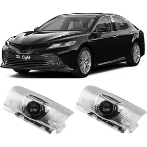 2 Pcs Never Fade HD Car Door Lights Logo Projector - Definition Welcome Highlander Camry 4Runner Sienna Corolla Tundra Prius Venza Prado Sequoia Red Letters