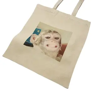 Funny Happy Smiling Monkey Tote Bag Meme Print #863