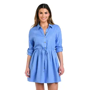 Delphine Coast Shirt Dress Cover Up - Chambray - FINAL SALE