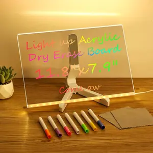 Lumiboard Led Drawing Board with 7 Colors, 12"X8" Light up Acrylic Cosmody Drawi