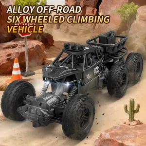 Six-Wheel All-Terrain Remote Control Car, 2.4G Remote Control Cars, RC Crawler, Alloy Body, Bigger Headlights, Play on Grass and Sand, High-Toughness Crash-Proof Material, Classic Off-Road Design, Youngsters Best Gifts