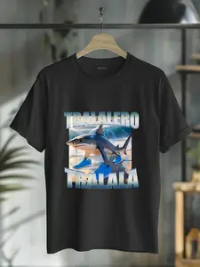 100% Cotton Unisex 100% cotton Tralalero Tralala Bootleg Brainrot Italian Brainrot Meme T-Shirt women graphic shirts