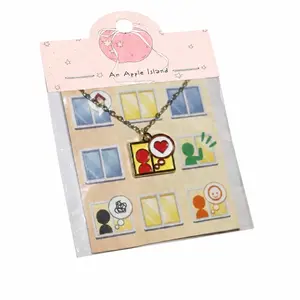 Nostalgic Island Life Mood Window Necklace| Retro Life Simulator Apartment Status Necklace| Y2K Childhood Island Game Window Pendant| Love, Friend & Trouble Pendants w/ Apartment Display Card