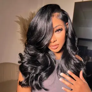 [Super Sale]250% Density Side Part 6x9 Glueless Layer Pre Cut Lace Closure Wig Loose Body Wave Pre Plucked Ready Go Wigs Beluck Hair