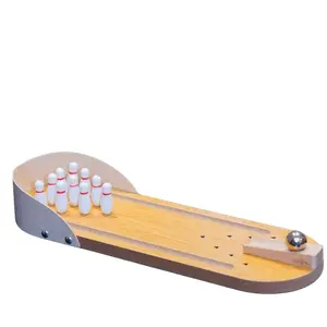 Portable Desktop Bowling Game, Easy-To-Play Mini Wooden Bowling Set, Fun Family Gathering Activity, Home Office Travel