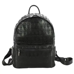 Skull Pattern Faux Leather Backpack