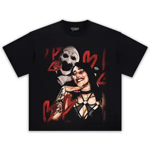 Rhea Ripley & Terrifier Tee, Wrestling Tee, WWE Tee, Wrestling Gift, Sports Shirt, Halloween Shirt, Workout T-shirt, Gift for Him Gift For Her Streetwear Menswear
