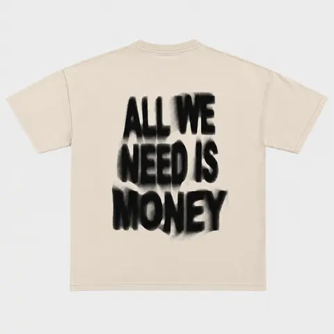 Y2K All We Need is Money - Y2k Graphic Tees - All We Need is Money - Y2k - Gift For Men & Women - Tops Streetwear Crewneck Casual Menswear Tshirt Round Neck Shortsleeve