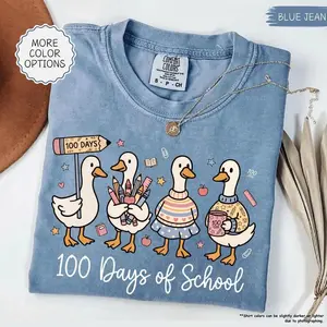 Comfort Colors 100 Days of School Goose Shirt, Silly Goose Teacher Shirt, 100th Day of Student Shirt, Funny School Shirt, Gift For Teacher