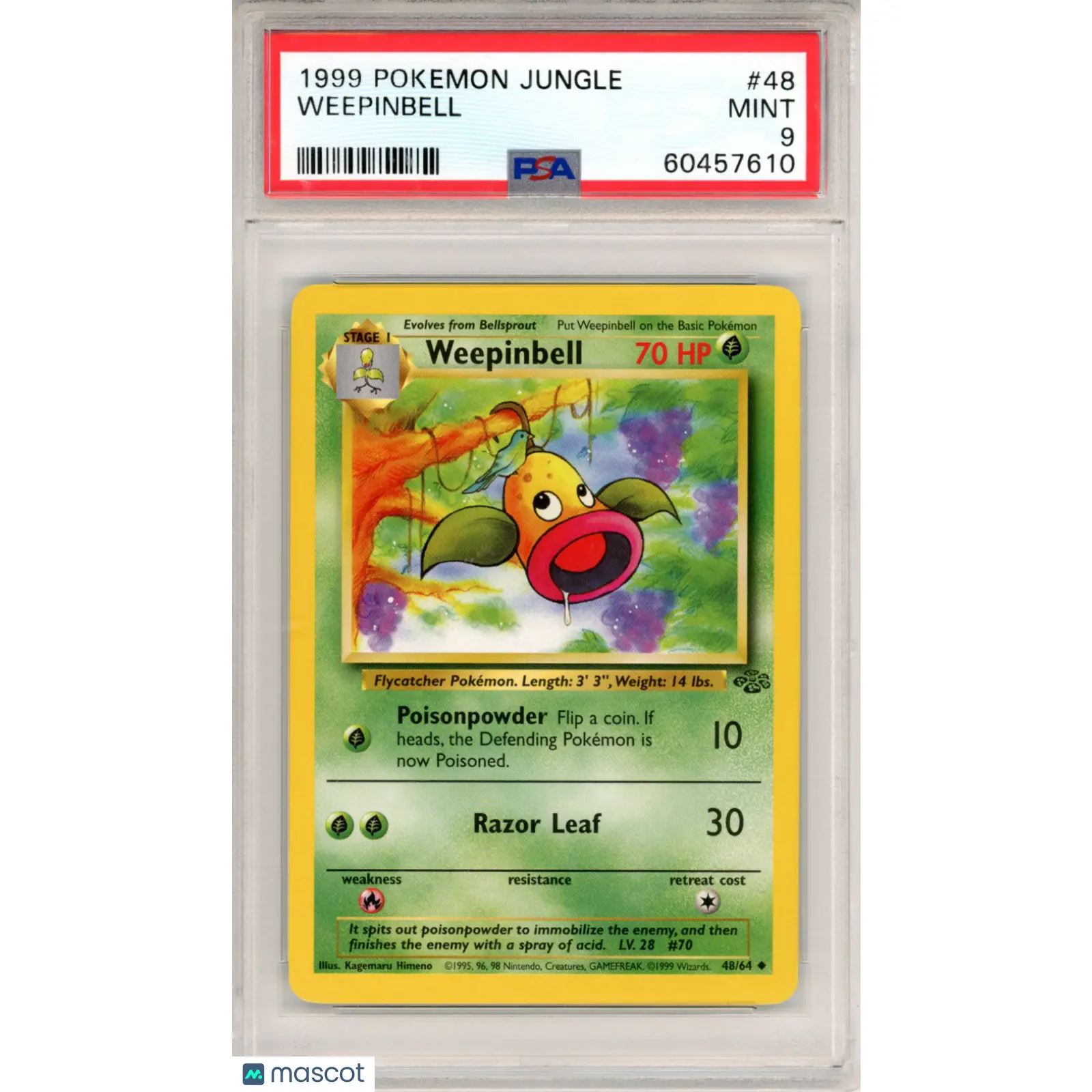 1999 Pokemon Jungle Weepinbell #48 PSA 9 MINT
