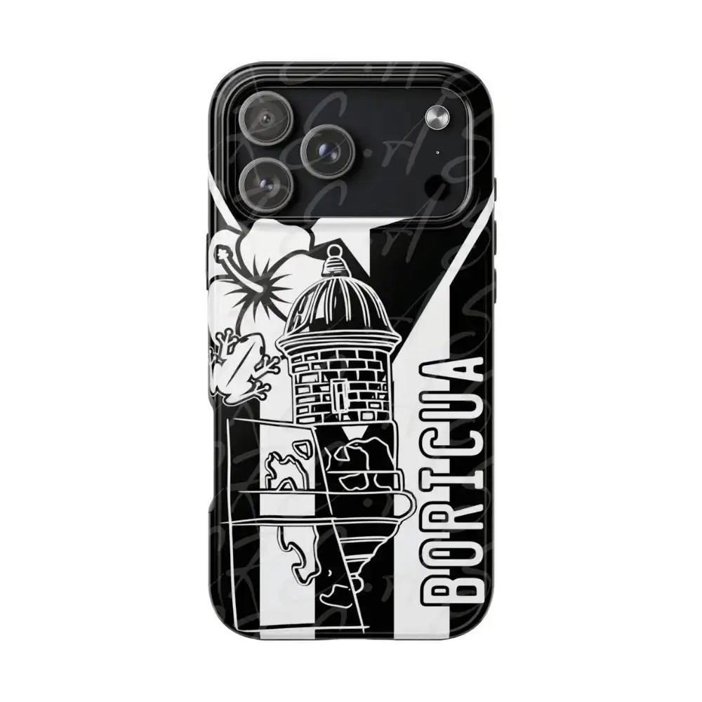 PUERTO RICO PHONE CASE PR ORGULLO BORICUA BANDERA DE PUERTO RICO Customized Impact Resistant TPU Polycarbonate Shell Glossy Finish Supports Wireless Charging