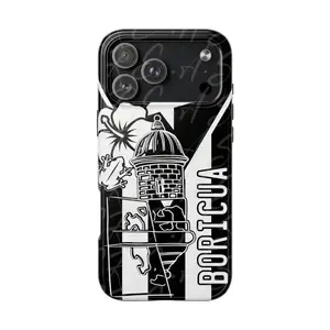 PUERTO RICO PHONE CASE PR ORGULLO BORICUA BANDERA DE PUERTO RICO Customized Impact Resistant TPU Polycarbonate Shell Glossy Finish Supports Wireless Charging