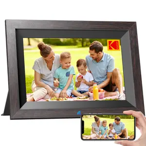 KODAK Digital Photo Frame 10.1-inch IPS HD Screen Wooden Frame WiFi Remote Control App Management Desktop Wall Mounting Perfect Gift for Festival