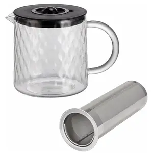 14 Cup Coffee Pot Cold Brew Coffee Tea Glass Infuser with Stainless Steel Filter for Home Use HOT & COLD Pour Easy to Use & Elegant Design